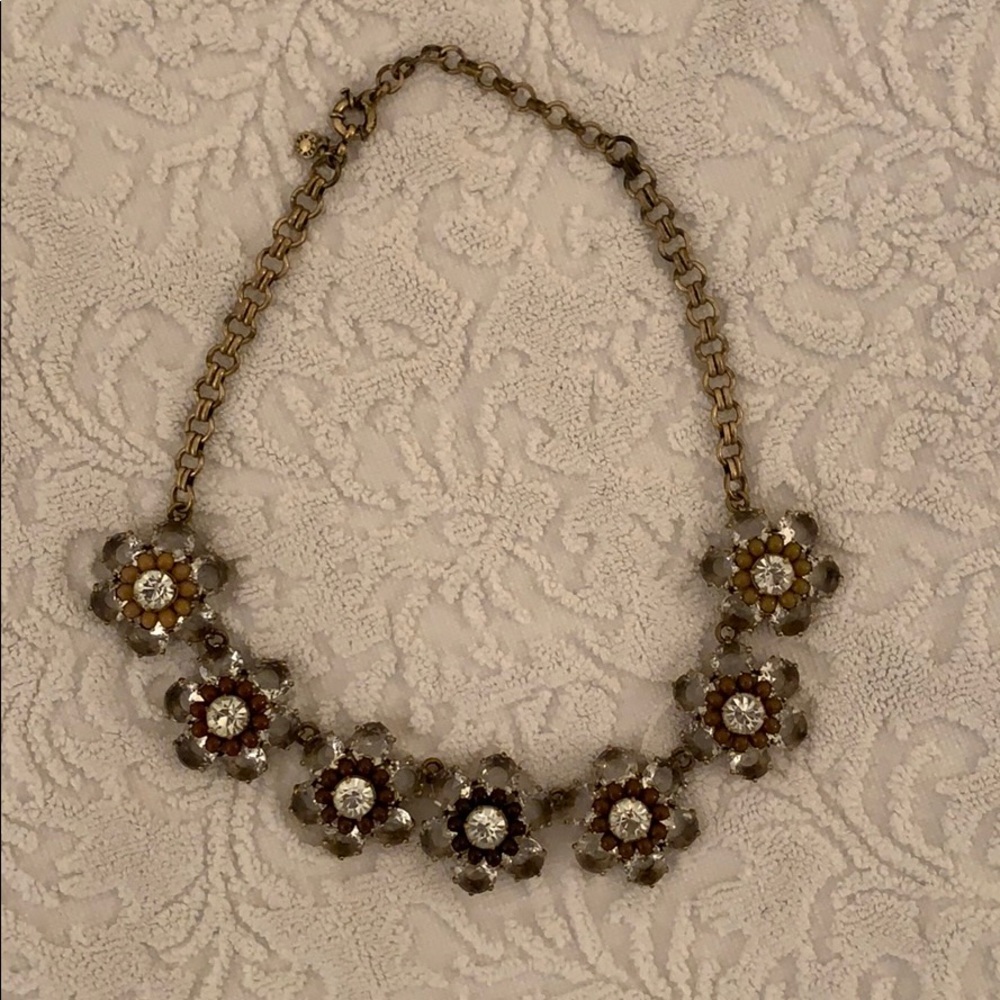 J. Crew Gemstone Flower Necklace